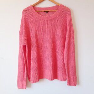 NWOT J Crew Coral Pink 100% Linen Knit Sweater Top XL